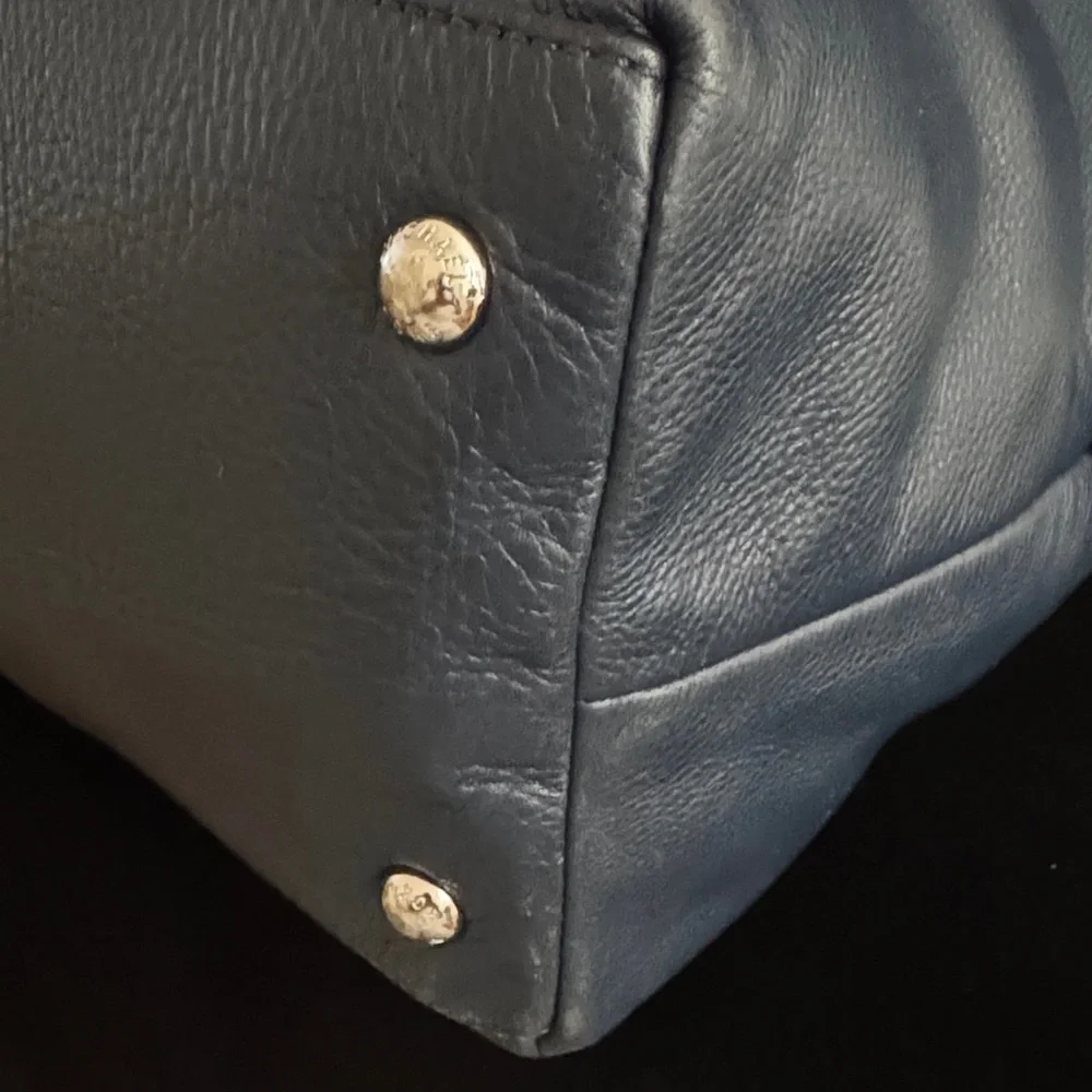 Michael Kors Navy Leather Satchel